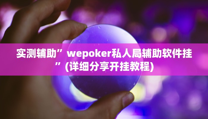 实测辅助”wepoker私人局辅助软件挂”(详细分享开挂教程)