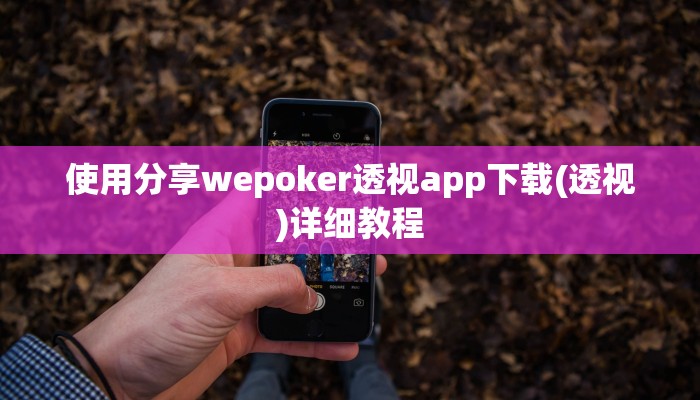 三分钟科普wepoker辅助软件挂详细开挂教程