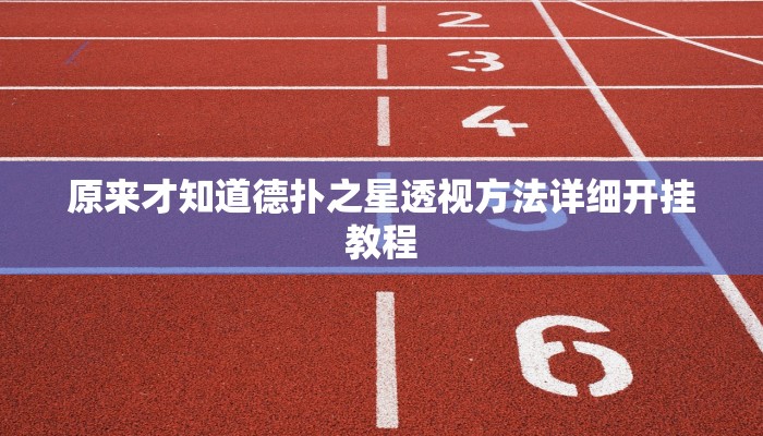 原来才知道德扑之星透视方法详细开挂教程