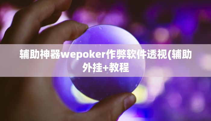 辅助神器wepoker作弊软件透视(辅助外挂+教程