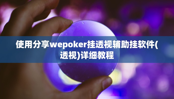 使用分享wepoker挂透视辅助挂软件(透视)详细教程